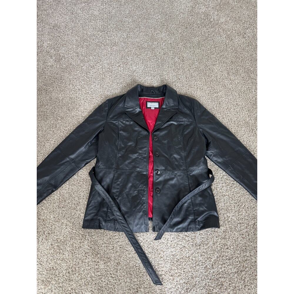 Vintage Wilsons Leather Maxima Belted Buttery Soft Black Leather Jacket XXL 90s - Picture 12 of 12